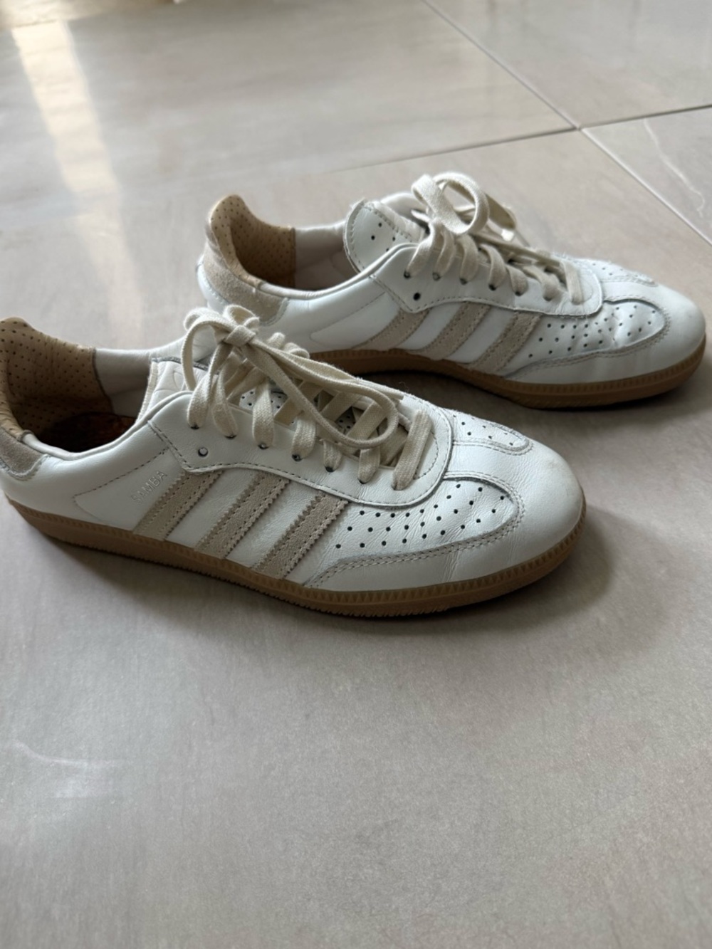 Adidas Samba Classic White Leather Sneakers - Picture 3 of 11
